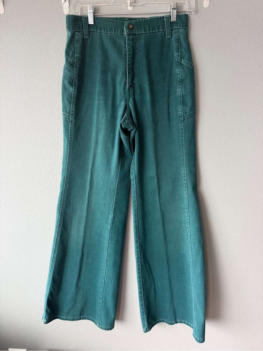 Levi’s vintage 80s dark green wide leg high rise trousers Women’s 27” waist
